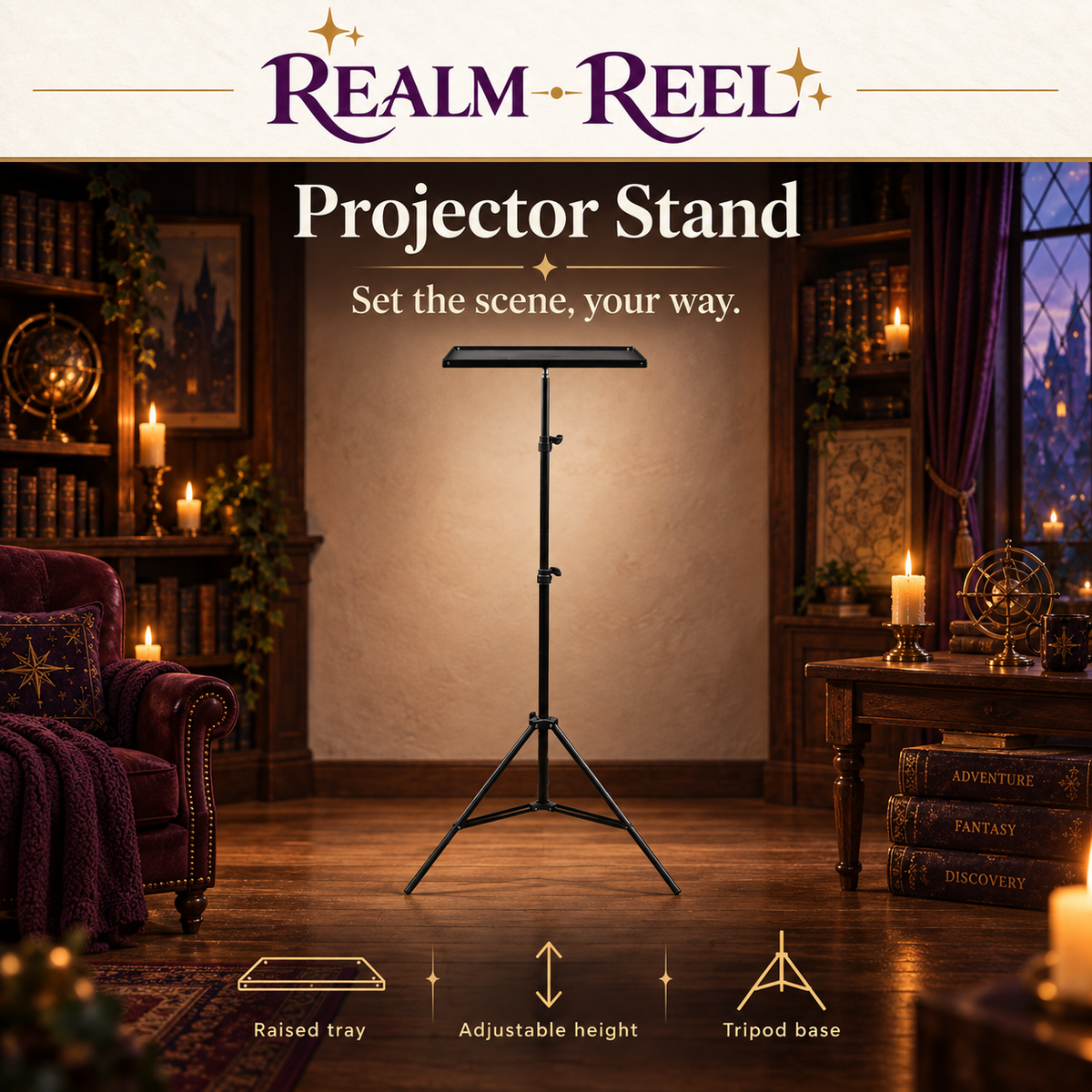 Realm Reel™ Projector Stand
